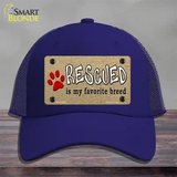 Rescued Is My Favorite Novelty License Plate Hat Mesh / Royal Blue