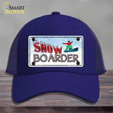 Snow Boarder Novelty License Plate Hat Mesh / Royal Blue