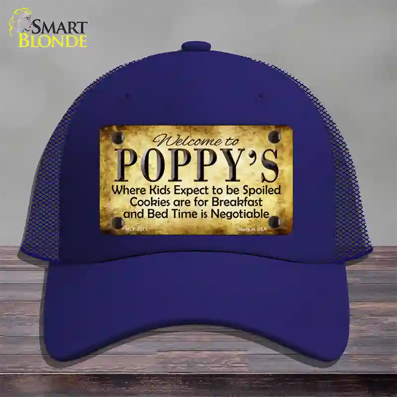 Poppys Novelty License Plate Hat Mesh / Royal Blue