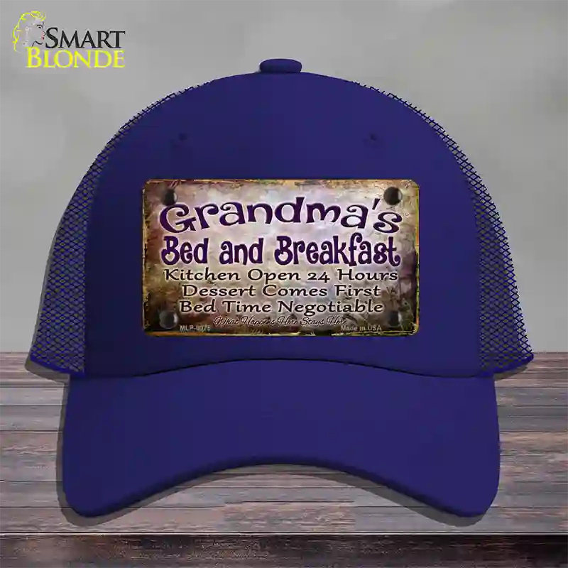 Grandmas Bed & Breakfast Novelty License Plate Hat Mesh / Royal Blue