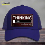 Thinking Please Wait Novelty License Plate Hat Mesh / Royal Blue