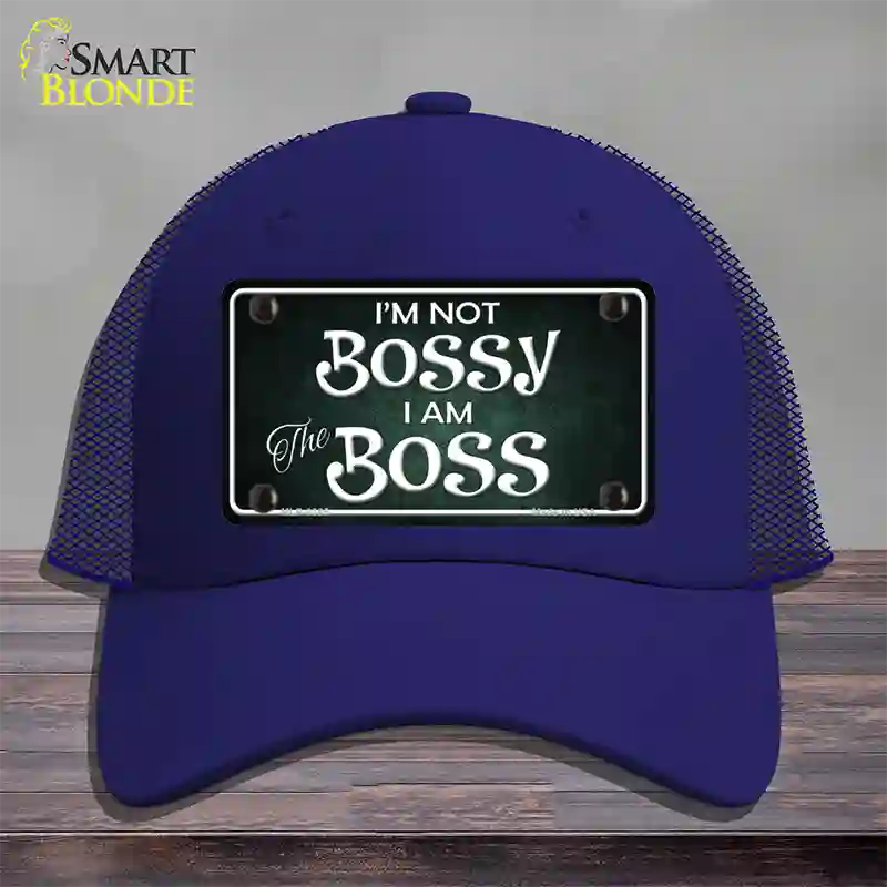 Im Not Bossy Novelty License Plate Hat Mesh / Royal Blue