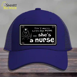 Dont Mess With My Mom Novelty License Plate Hat Mesh / Royal Blue