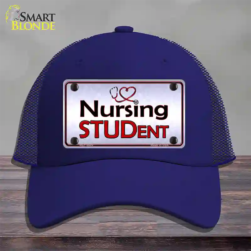 Nursing Student Novelty License Plate Hat Mesh / Royal Blue