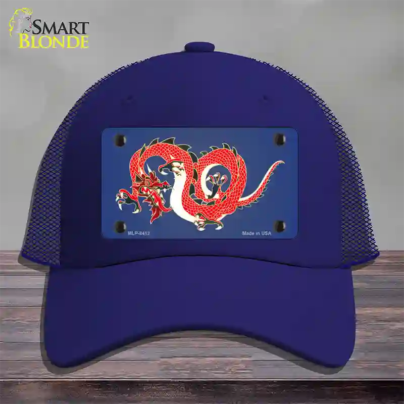 Dragon Novelty License Plate Hat Mesh / Royal Blue