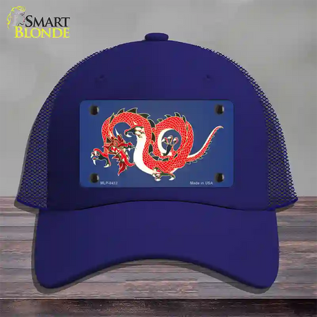 Dragon Novelty License Plate Hat Mesh / Royal Blue