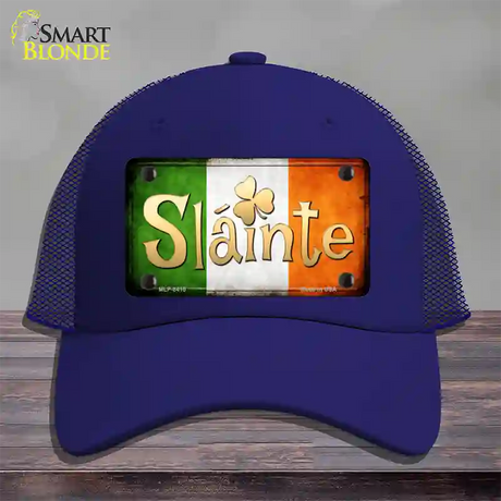 Slainte Novelty License Plate Hat Mesh / Royal Blue