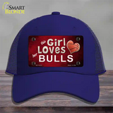 This Girl Loves Her Bulls Novelty License Plate Hat Mesh / Royal Blue