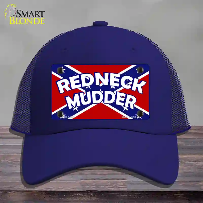 Redneck Mudder Novelty License Plate Hat Mesh / Royal Blue