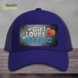 This Girl Loves Her Magic Novelty License Plate Hat Mesh / Royal Blue