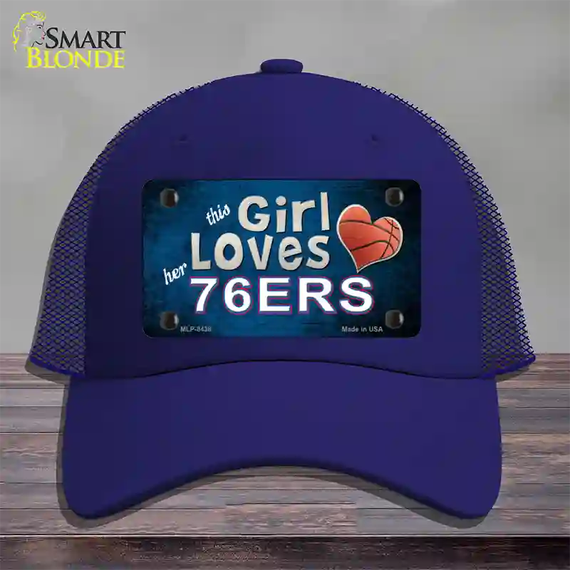 This Girl Loves Her 76ers Novelty License Plate Hat Mesh / Royal Blue