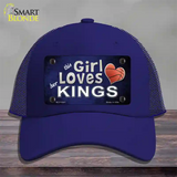 This Girl Loves Her Kings Novelty License Plate Hat Mesh / Royal Blue