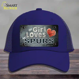 This Girl Loves Her Spurs Novelty License Plate Hat Mesh / Royal Blue