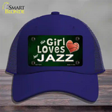 This Girl Loves Her Jazz Novelty License Plate Hat Mesh / Royal Blue