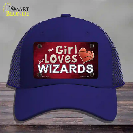 This Girl Loves Her Wizards Novelty License Plate Hat Mesh / Royal Blue