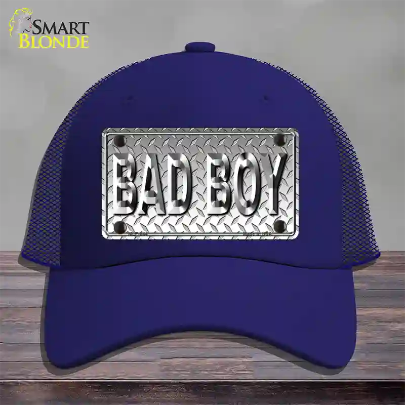 Bad Boy Diamond Novelty License Plate Hat Mesh / Royal Blue