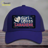 This Girl Loves Her Canadiens Novelty License Plate Hat Mesh / Royal Blue