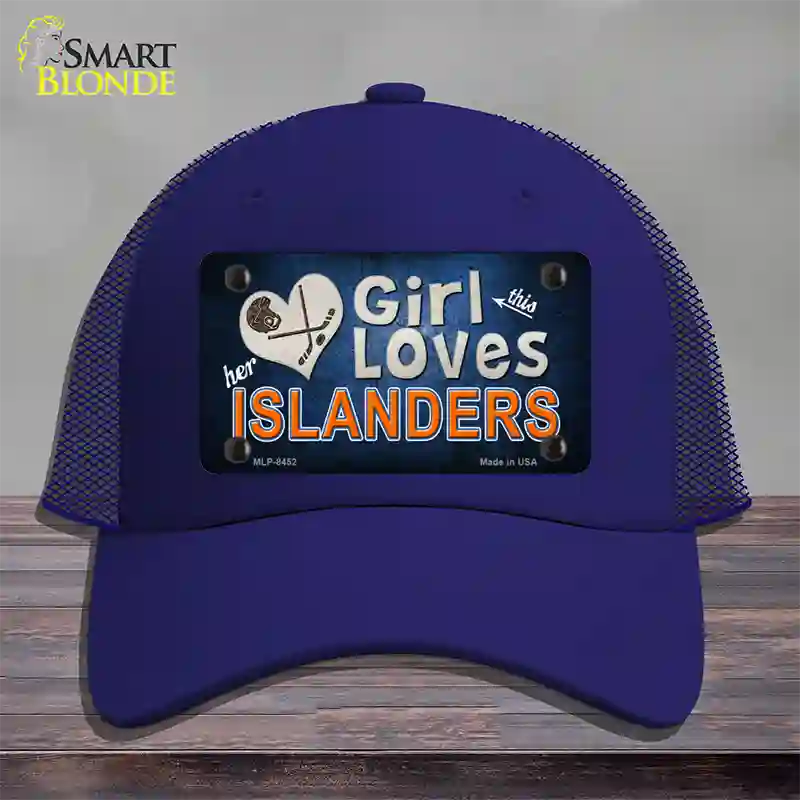 This Girl Loves Her Islanders Novelty License Plate Hat Mesh / Royal Blue