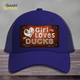 This Girl Loves Her Ducks Novelty License Plate Hat Mesh / Royal Blue