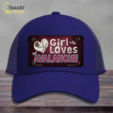 This Girl Loves Her Avalanche Novelty License Plate Hat Mesh / Royal Blue