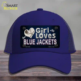 This Girl Loves Her Blue Jackets Novelty License Plate Hat Mesh / Royal Blue