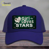 This Girl Loves Her Stars Novelty License Plate Hat Mesh / Royal Blue