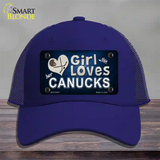 This Girl Loves Her Canucks Novelty License Plate Hat Mesh / Royal Blue