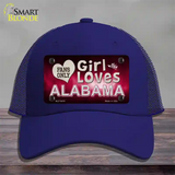 This Girl Loves Alabama Novelty License Plate Hat Mesh / Royal Blue