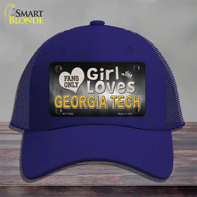 This Girl Loves Georgia Tech Novelty License Plate Hat Mesh / Royal Blue