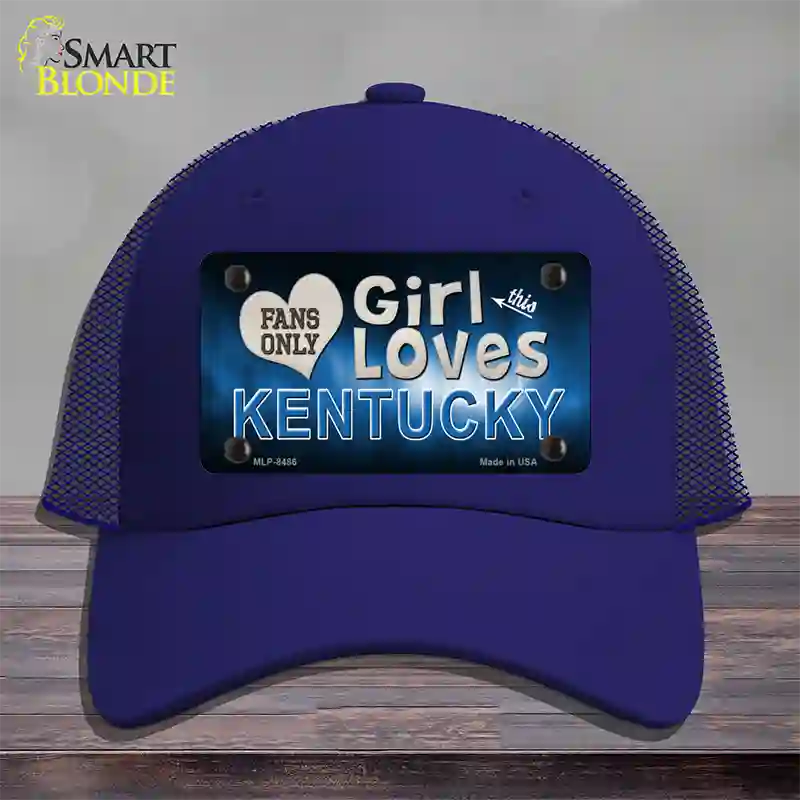 This Girl Loves Kentucky Novelty License Plate Hat Mesh / Royal Blue