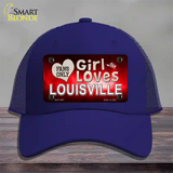 This Girl Loves Louisville Novelty License Plate Hat Mesh / Royal Blue