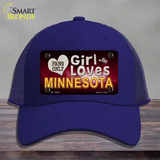 This Girl Loves Minnesota Novelty License Plate Hat Mesh / Royal Blue