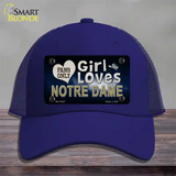 This Girl Loves Notre Dame Novelty License Plate Hat Mesh / Royal Blue