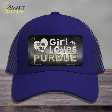 This Girl Loves Purdue Novelty License Plate Hat Mesh / Royal Blue