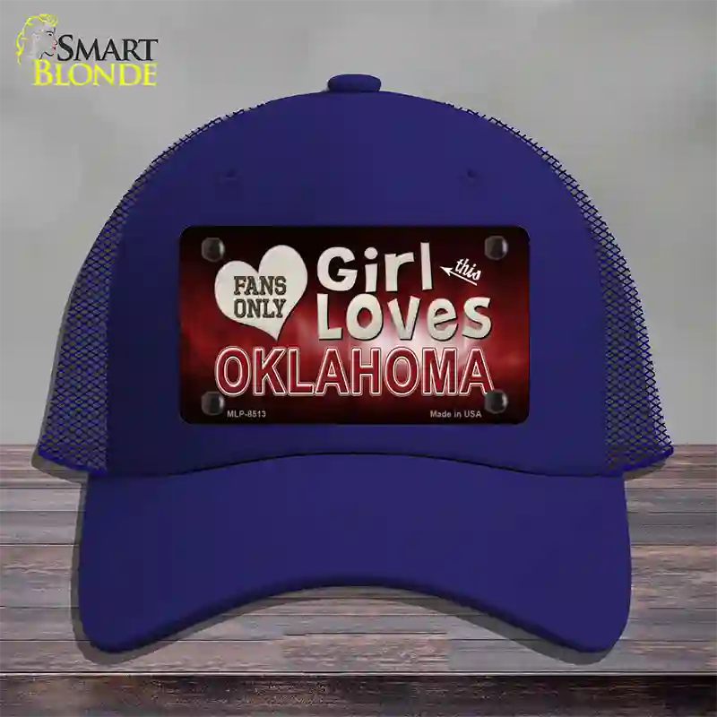 This Girl Loves Oklahoma Novelty License Plate Hat Mesh / Royal Blue