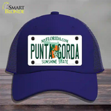 Punta Gorda Florida Novelty License Plate Hat Mesh / Royal Blue