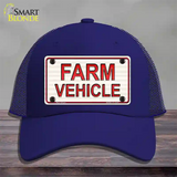 Farm Vehicle Novelty License Plate Hat Mesh / Royal Blue