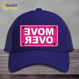 Move Over Pink Novelty License Plate Hat Mesh / Royal Blue