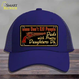 Guns Dont Kill People Novelty License Plate Hat Mesh / Royal Blue