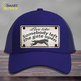 Gate Open Novelty License Plate Hat Mesh / Royal Blue