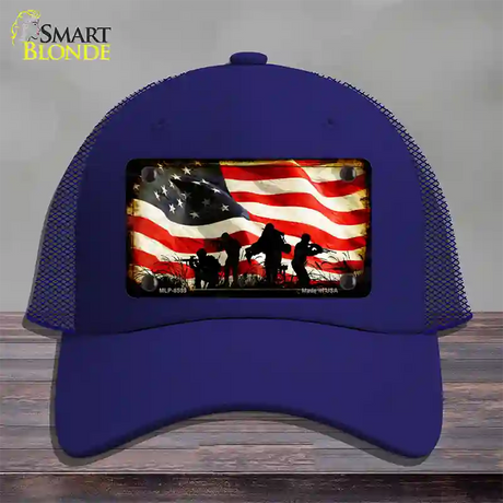 American Freedom Fighters Novelty License Plate Hat Mesh / Royal Blue