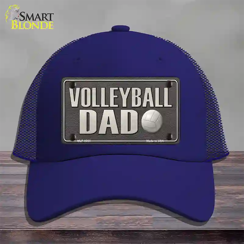 Volleyball Dad Novelty License Plate Hat Mesh / Royal Blue