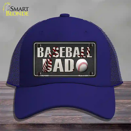 Baseball Dad Novelty License Plate Hat Mesh / Royal Blue