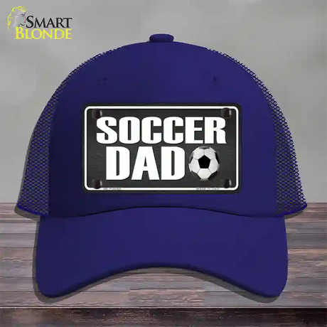 Soccer Dad Novelty License Plate Hat Mesh / Royal Blue