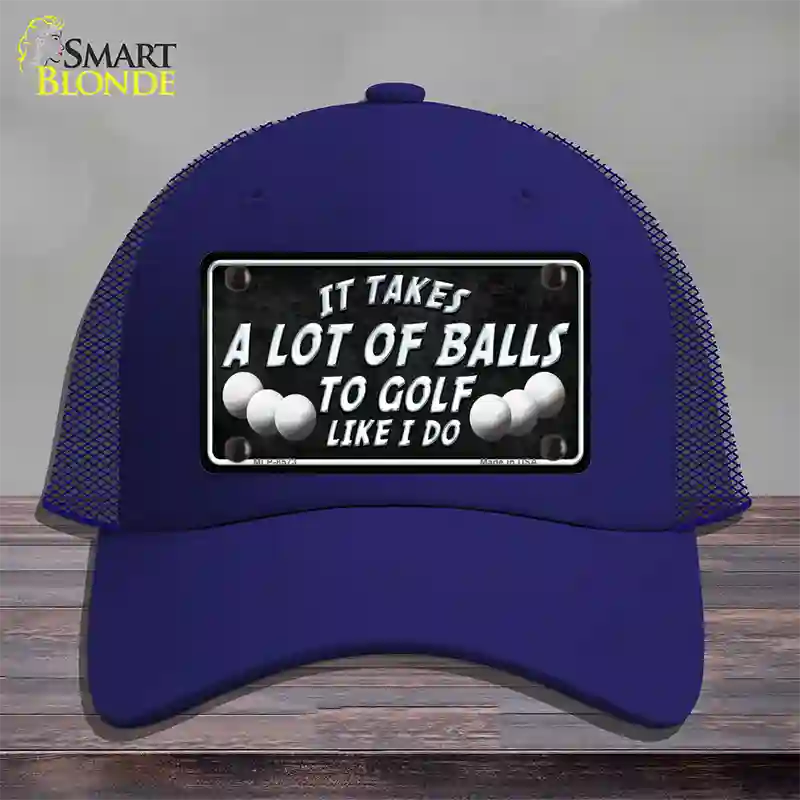 A Lot Of Balls Novelty License Plate Hat Mesh / Royal Blue