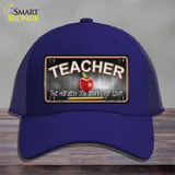 Teacher Novelty License Plate Hat Mesh / Royal Blue