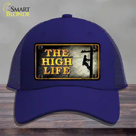 The High Life Novelty License Plate Hat Mesh / Royal Blue