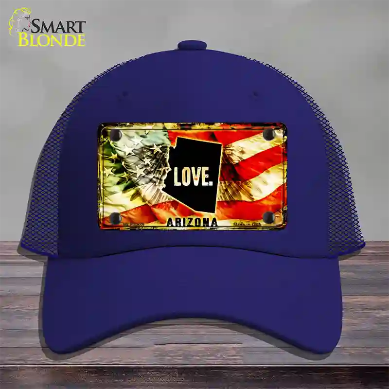 Arizona Love Novelty License Plate Hat Mesh / Royal Blue