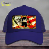 Mississippi Love Novelty License Plate Hat Mesh / Royal Blue