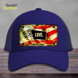 Montana Love Novelty License Plate Hat Mesh / Royal Blue